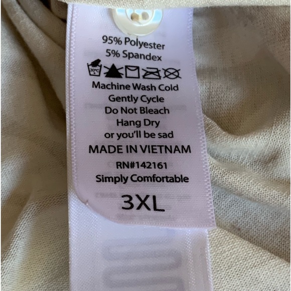 LulaRoe White Light Tan Long Sleeve Button Up Comfortable Shirt Women’s Plus SZ - Picture 6 of 6